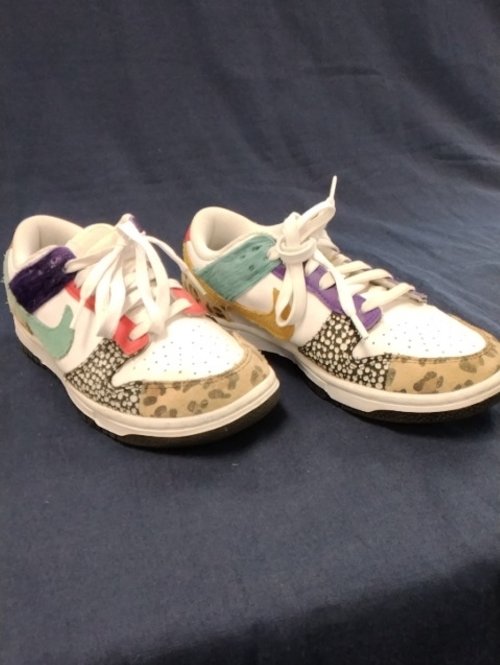 Nike Kids White Sneakers with Multicolor Accents